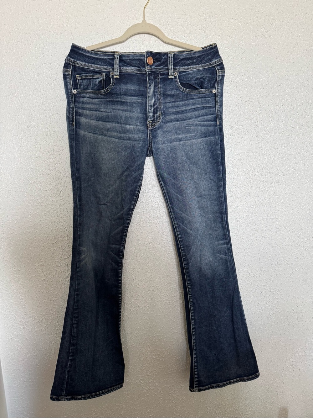 American Eagle Outfitters Dark Blue Kickboot Jeans